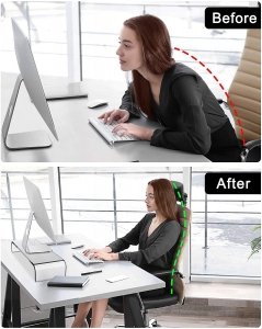 Soporte de escritorio acrílico para PC con almacenamiento de teclado de computadora & Almacenamiento multimedia 