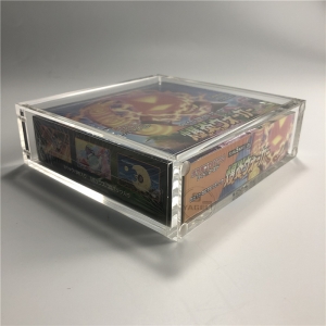 Caja de acrílico de caja de refuerzo de Pokemon japonés con tapa magnética 