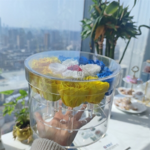 Proveedor de China caja de flores rosa de acrílico transparente para venta al por mayor 