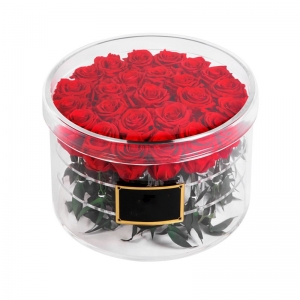  Yageli caja de flores de acrílico redonda personalizada al por mayor 