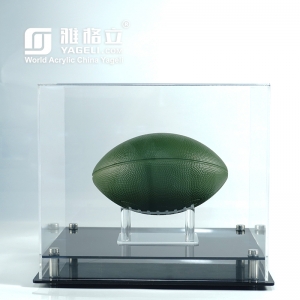 Vitrina de acrílico desmontable para casco de fútbol americano de rugby.
 