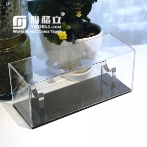 caja de exhibición de sable de luz de acrílico transparente al por mayor con base negra
 