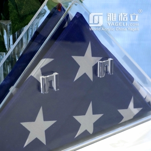 Vitrina de recuerdos de acrílico transparente de la bandera estadounidense
 