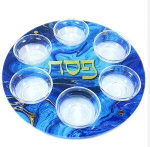Placa de Seder de Pascua Judaica moderna de acrílico 