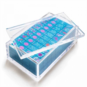 Caja de acrílico transparente del juego de los azulejos de Lucite Mahjong de la tapa deslizante 