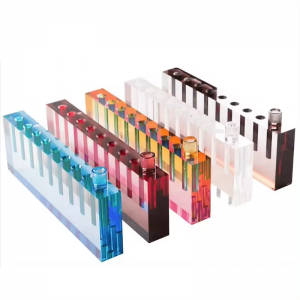 Color personalizado Judaica Hanukkah lucite menorah chanukiah 