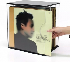 caja de almacenamiento de discos de vinilo acrílico 