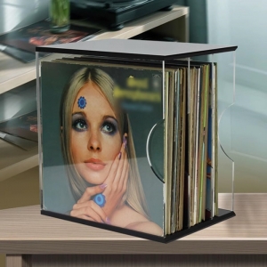 caja de almacenamiento de discos de vinilo acrílico 