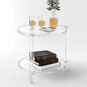 Mesa auxiliar moderna de acrílico transparente 