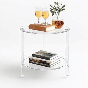 Mesa auxiliar moderna de acrílico transparente 