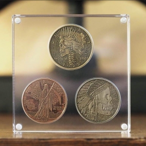 Caja de presentación de monedas de acrílico personalizada 