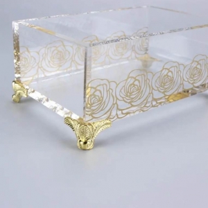Caja de almacenamiento organizadora de joyas de acrílico 