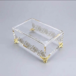 Caja de almacenamiento organizadora de joyas de acrílico 