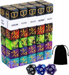 Dados MTG de 63 piezas para accesorios de juegos de cartas 