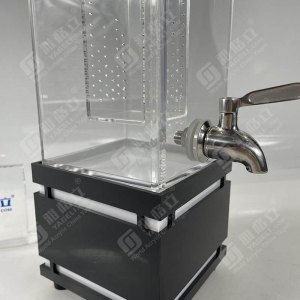 Dispensador de bebidas acrílico transparente personalizado con grifo y luz LED 