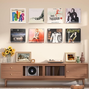 Estantes de montaje en pared para discos de vinilo 