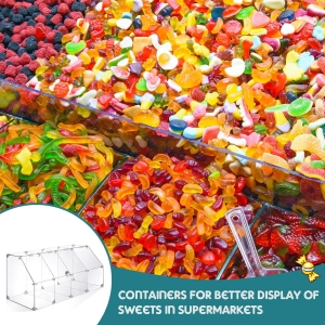 Dispensador de alimentos transparente para venta al por menor 