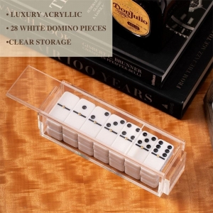 Tapa deslizante Set de juego de dominó acrílico personalizado Lucite 