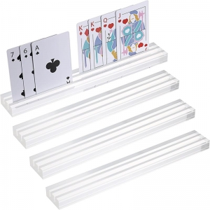 Ranuras de almacenamiento de tarjetas de juego acrílico transparente de ranuras dobles 