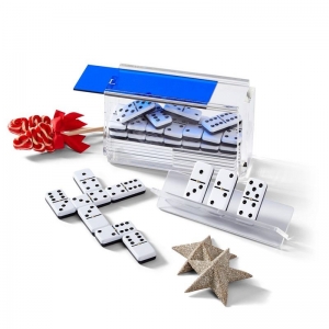 Tapa azul DIY ACRYLIC Domino Juego con bastidores 