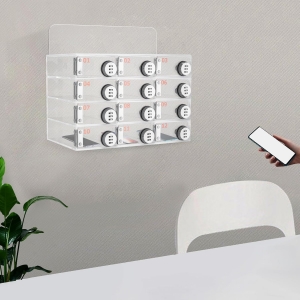 Locker de almacenamiento de teléfonos celulares acrílicos con cerraduras combinadas 