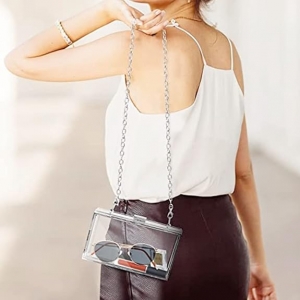 bolso de mango de hombro transparente 