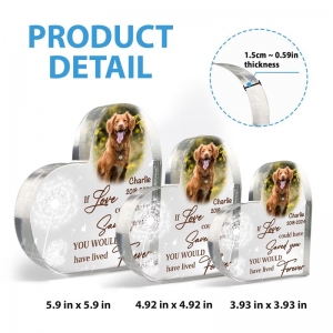 Plaque acrílico de Pet Memorial con forma personalizada 