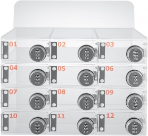 Locker de almacenamiento de teléfonos celulares acrílicos con cerraduras combinadas 