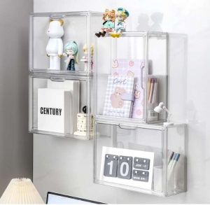 Vitrina transparente de 3 niveles para figuras 