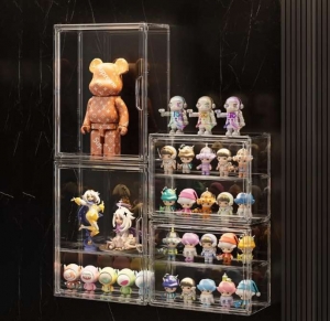 Vitrina transparente de 3 niveles para figuras 