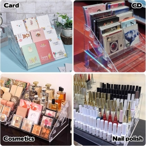 Expositor de tarjetas acrílico de 7 niveles (paquete de 2) 