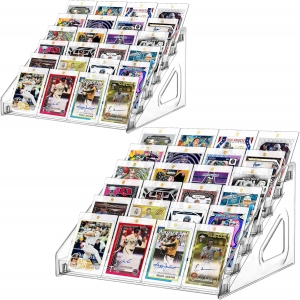 Expositor de tarjetas acrílico de 7 niveles (paquete de 2)