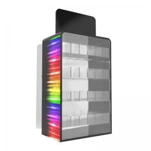 Vitrina grande de plexiglás para cigarrillos electrónicos con puerta 