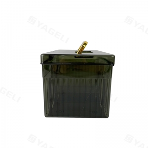 Caja de almacenamiento de tarjetas de plástico verde oscuro con clasificación PSA y cerradura 