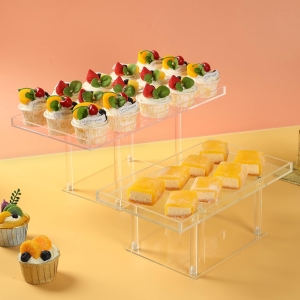 Expositor de postres acrílicos transparentes para fiestas al por mayor 