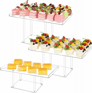 Expositor de postres acrílicos transparentes para fiestas al por mayor