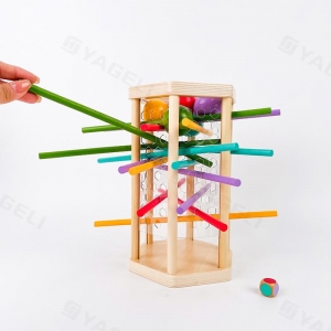 Juego de dados de torre de madera con 35 palos 