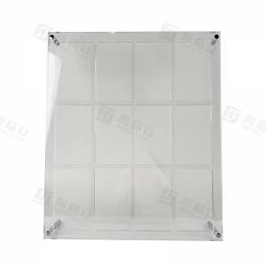 Expositor de tarjetas PSA de acrílico con diseño de 12 ranuras 