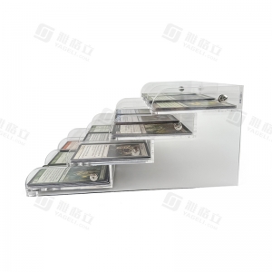 Bandeja de acrílico con múltiples ranuras para tarjetas para un almacenamiento y exhibición organizados 
