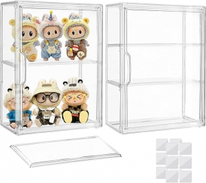 Vitrina de acrílico transparente con divisores para guardar figuras y objetos de colección 