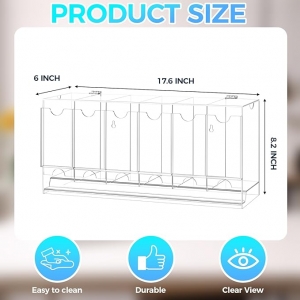 Dispensador de acrílico coleccionable de 6 ranuras transparente 