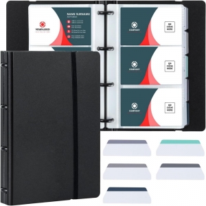 Carpeta organizadora de tarjetas de presentación de material PP con 180 ranuras 