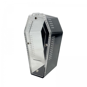 Caja de araña para ataúd de acrílico con parte trasera negra y resistente a los rayos UV