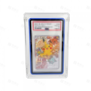 Vitrina de acrílico PSA con borde de diamante resistente a los rayos UV y soporte