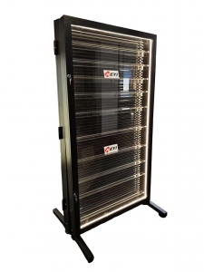 Vitrina expositora con cerradura e iluminación LED para tarjetas PSA