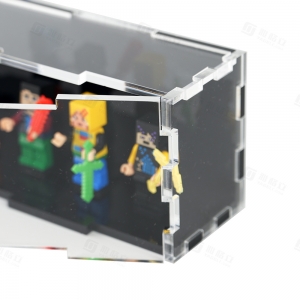 Soporte de exhibición LEGO de acrílico blanco y negro de primera calidad – Vitrina de colección de doble capa con protección UV 