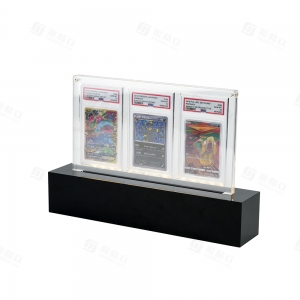 Expositor acrílico YAGELI para tarjetas coleccionables con luces LED | Fabricante de accesorios premium para juegos de cartas coleccionables 