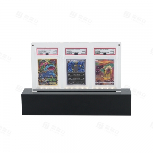 Expositor acrílico YAGELI para tarjetas coleccionables con luces LED | Fabricante de accesorios premium para juegos de cartas coleccionables