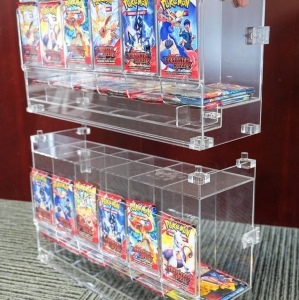 Dispensador apilable de acrílico transparente de 6 compartimentos para sobres de refuerzo de cartas coleccionables 