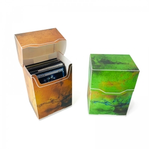Caja para mazos de PP con impresión personalizada, estuche de almacenamiento de cartas coleccionables de colores 